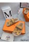 Hermes Women's Chypre Sandals in Beige Suede with Shearling