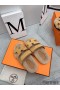 Hermes Women's Chypre Sandals in Beige Suede with Shearling