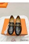 Hermes Women's Colette Loafers in Black Leather