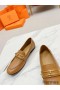 Hermes Women's Colette Loafers in Brown Leather