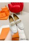Hermes Women's Colette Loafers in White Leather