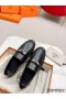 Hermes Women's Destin Loafers in Black Leather