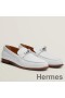 Hermes Women's Destin Loafers in White Leather