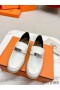 Hermes Women's Destin Loafers in White Leather