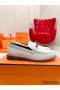 Hermes Women's Destin Loafers in White Leather