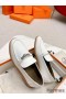 Hermes Women's Destin Loafers in White Leather