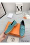 Hermes Women's Faubourg Loafers in Blue Suede Leather