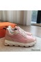 Hermes Women's Impulse Sneakers in Pink Fabric and Leather