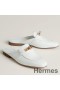 Hermes Women's Oz Mules in White Calfskin