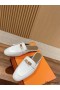 Hermes Women's Oz Mules in White Calfskin