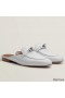 Hermes Women's Oz Mules in White Leather