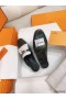 Hermes Women's Oz Mules with Fringed in Black/White Leather
