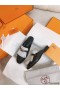 Hermes Women's Oz Mules with Fringed in Black/White Leather