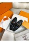 Hermes Women's Oz Mules with Fringed in Black Leather
