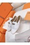 Hermes Women's Oz Mules with Fringed in White Leather