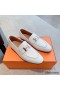 Hermes Women's Paris Loafers in White Goatskin