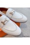 Hermes Women's Paris Loafers in White Goatskin
