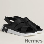 Hemes Women's Electric Sandals in Black Leather