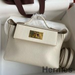 Hermes 24/24 Mini 21 Handmade Bag in Craie Evercolor Leather