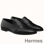 Hermes Ancora Loafers In Black Goatskin