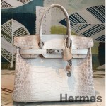 Hermes Birkin 30 Bag In Himalaya Niloticus Crocodile Skin
