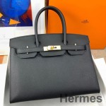 Hermes Birkin 30 Sellier Handmade Bag In Black Epsom Calfskin