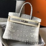 Hermes Birkin 30cm Bag In Ombre Embossed Natural Lizard