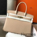 Hermes Birkin 35cm Bag In Trench Clemence Leather GHW
