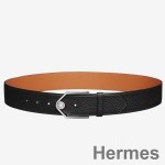 Hermes Black Licol 40 MM Reversible Leather Belt