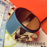 Hermes Blue Jean Epsom Collier de Chien Bracelet Size S