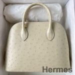 Hermes Bolide 1923 25 Handmade Bag In Parchemin Ostrich Leather
