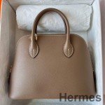 Hermes Bolide 1923 25 Handmade Bag In Taupe Epsom Calfskin
