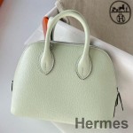 Hermes Bolide 1923 Mini Handmade Bag In Vert Fizz Chevre Mysore Leather