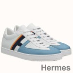 Hermes Boomerang Sneakers In Multicolore Blue Leather