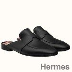 Hermes Catena Mules In Black Calfskin