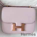 Hermes Constance 1 - 18 Mirror Bag In Mauve Pale Chevre Mysore Leather