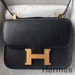 Hermes Constance 1 - 24 Mirror Bag In Black Epsom Calfskin