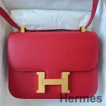 Hermes Constance 1 - 24 Mirror Bag In Red Epsom Calfskin