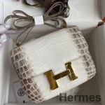 Hermes Constance 18 Handmade Bag In Himalaya Crocodile Niloticus Skin