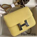 Hermes Constance 18 Handmade Bag In Jaune Poussin Epsom Calfskin