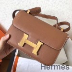 Hermes Constance 24 Handmade Bag In Gold Epsom Leather