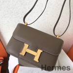 Hermes Constance 24 Handmade Bag In Taupe Epsom Leathe