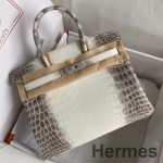 Hermes Diamond Birkin 30cm Bag In Himalaya Niloticus Crocodile Skin