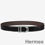 Hermes Etrier Buckle Belt & Chocolate Clemence 32 MM Strap