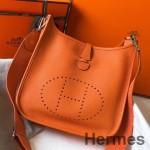 Hermes Evelyne III 29 PM Bag In Orange Clemence Leather