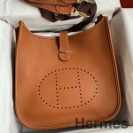 Hermes Evelyne III PM 29 Handmade Bag in Gold Clemence Leather