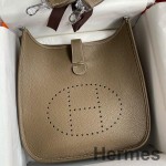 Hermes Evelyne III PM 29 Handmade Bag in Taupe Clemence Leather