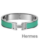 Hermes Green Enamel Clic H PM Bracelet