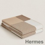 Hermes H Riviera Blanket in Beige Wool and Cashmere