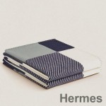 Hermes H Riviera Blanket in Marine Wool and Cashmere